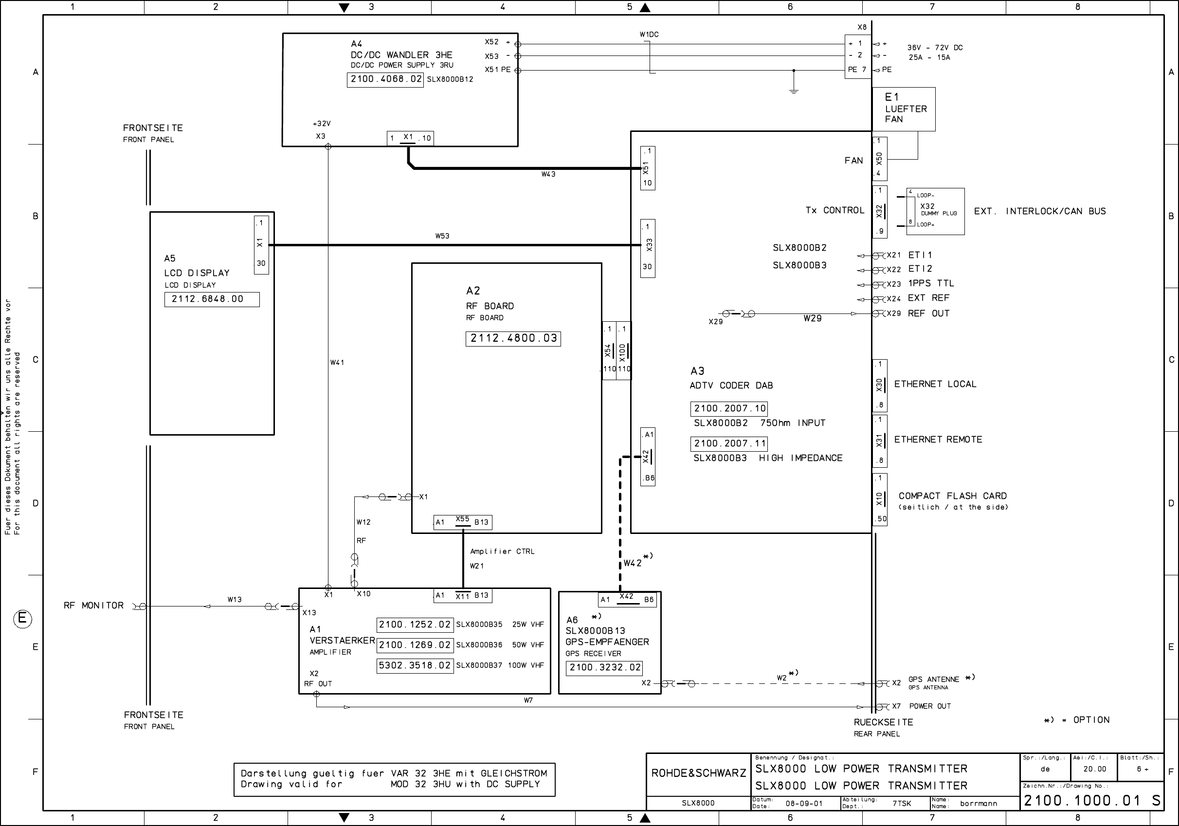 Page 309 of Rohde and Schwarz SLV8000 SLV8000 Low Power Transmitter User Manual 32 SLX8000 12 12 07 01 00