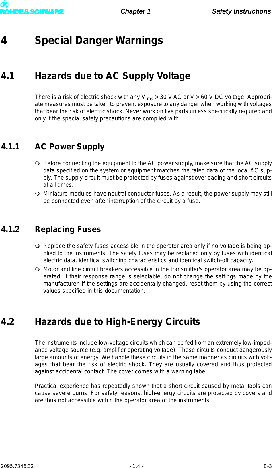 Page 42 of Rohde and Schwarz SLV8000 SLV8000 Low Power Transmitter User Manual 32 SLX8000 12 12 07 01 00