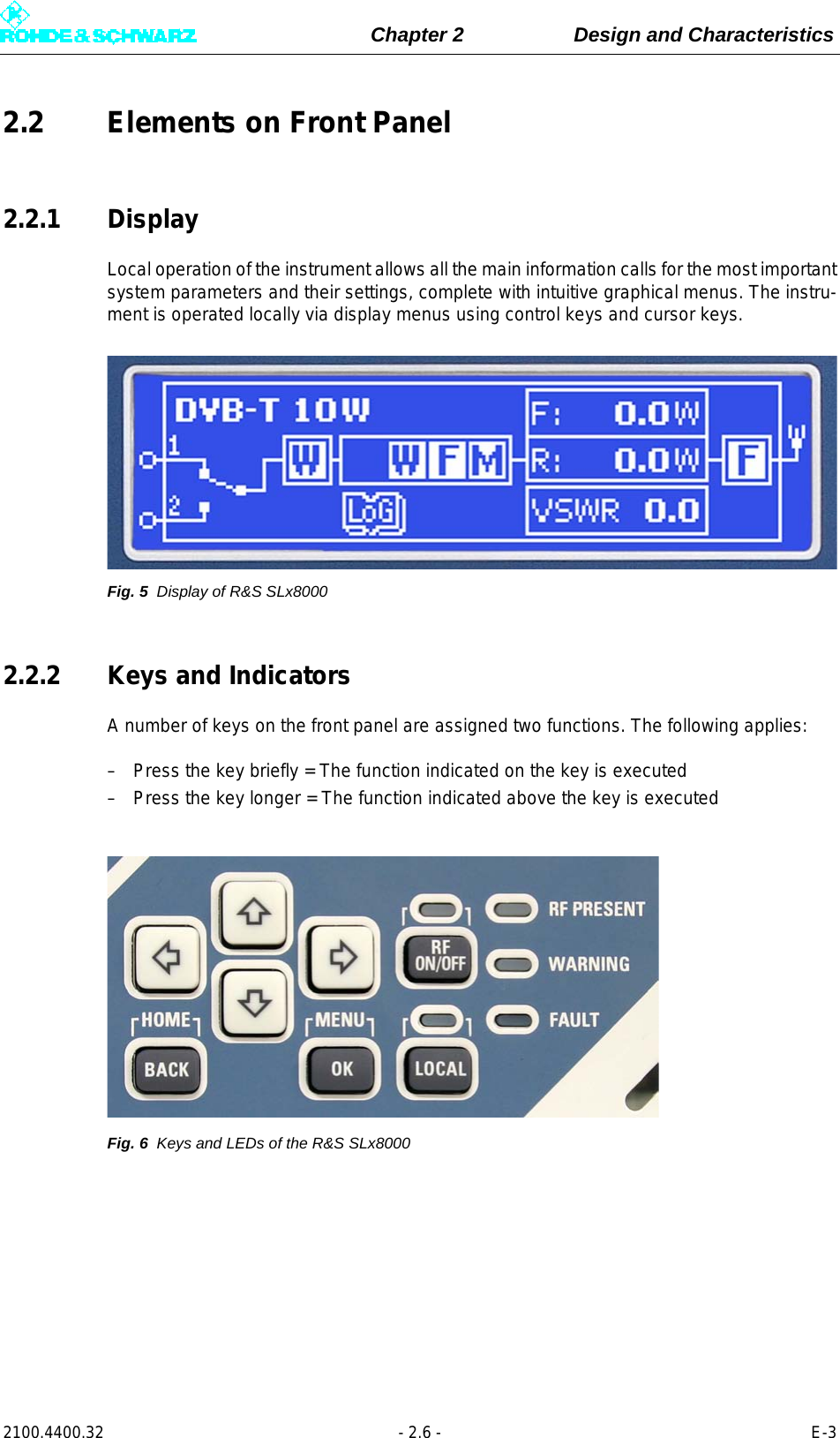 Page 56 of Rohde and Schwarz SLV8000 SLV8000 Low Power Transmitter User Manual 32 SLX8000 12 12 07 01 00