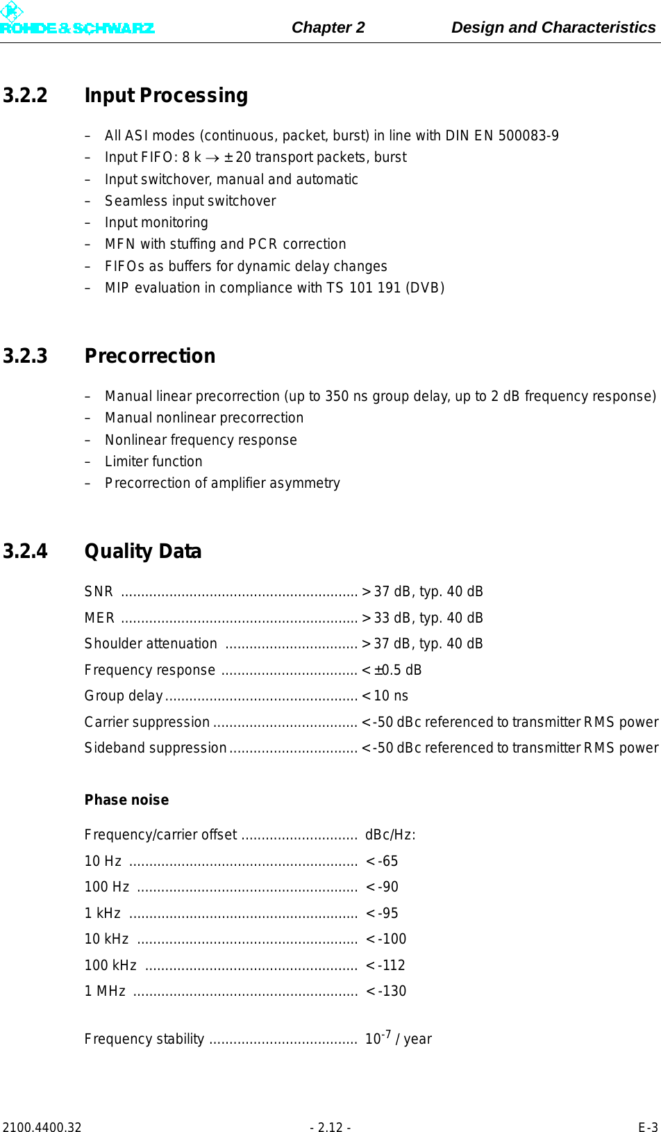 Page 62 of Rohde and Schwarz SLV8000 SLV8000 Low Power Transmitter User Manual 32 SLX8000 12 12 07 01 00