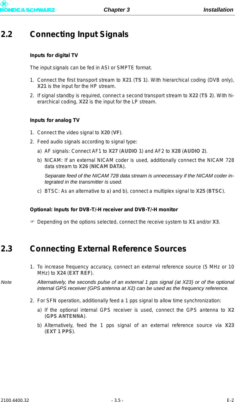 Page 77 of Rohde and Schwarz SLV8000 SLV8000 Low Power Transmitter User Manual 32 SLX8000 12 12 07 01 00