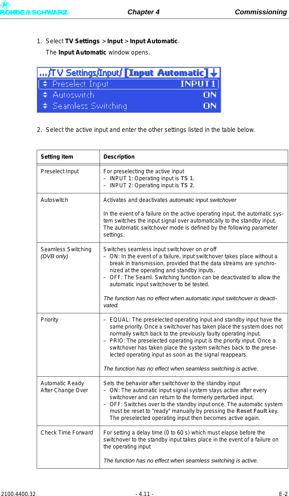 Page 95 of Rohde and Schwarz SLV8000 SLV8000 Low Power Transmitter User Manual 32 SLX8000 12 12 07 01 00