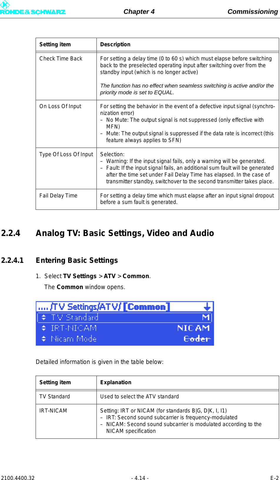 Page 98 of Rohde and Schwarz SLV8000 SLV8000 Low Power Transmitter User Manual 32 SLX8000 12 12 07 01 00