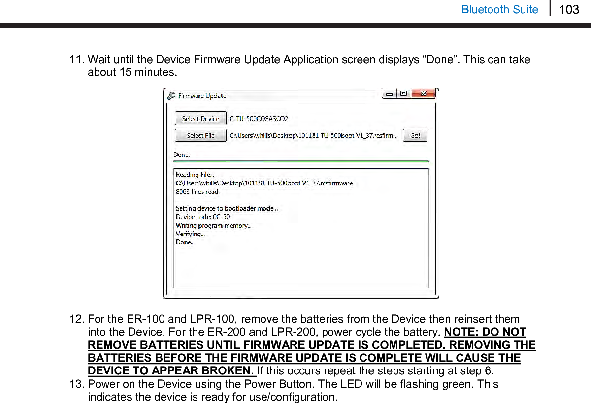 104   Update Device Firmware     