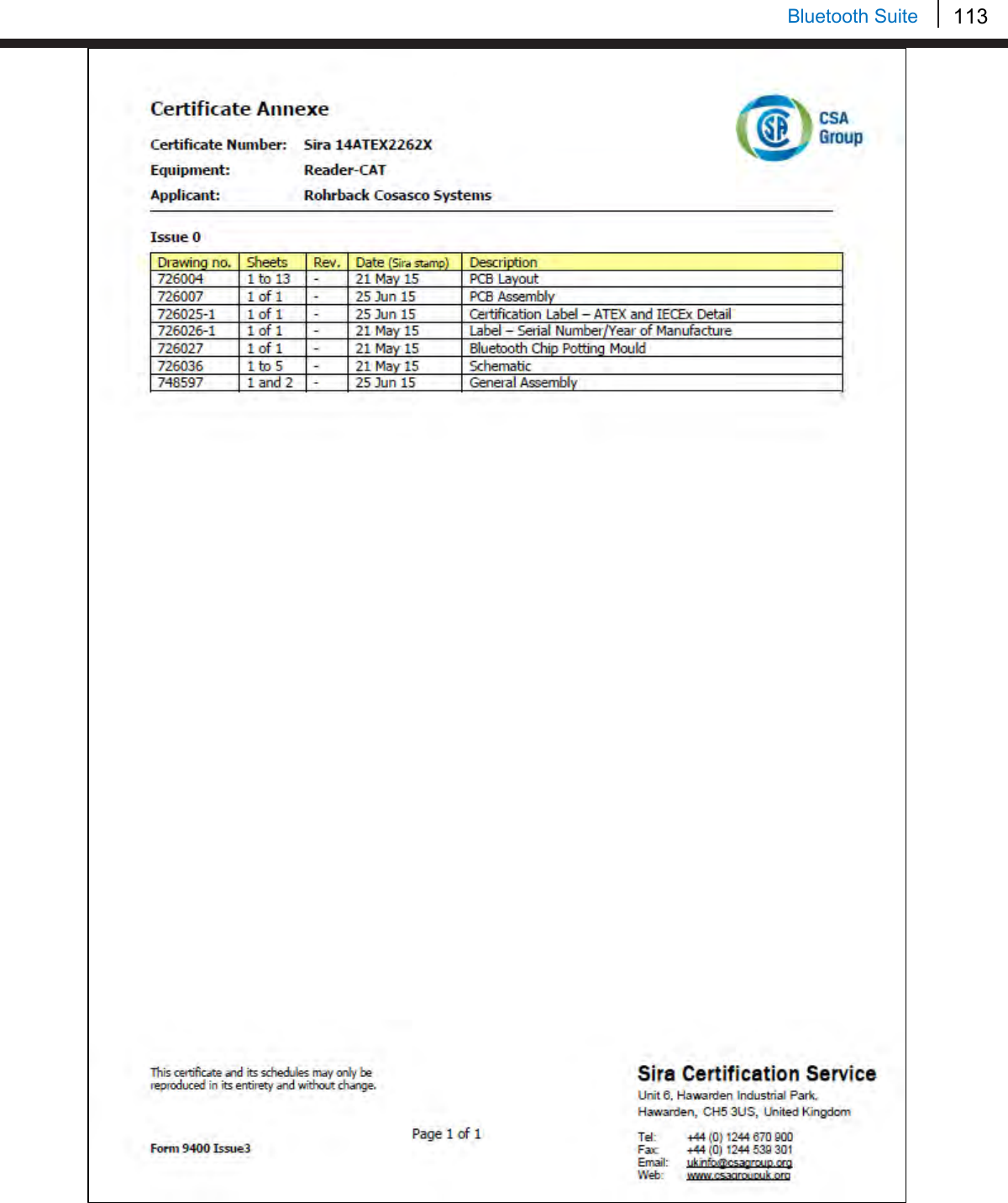 113   Bluetooth Suite    