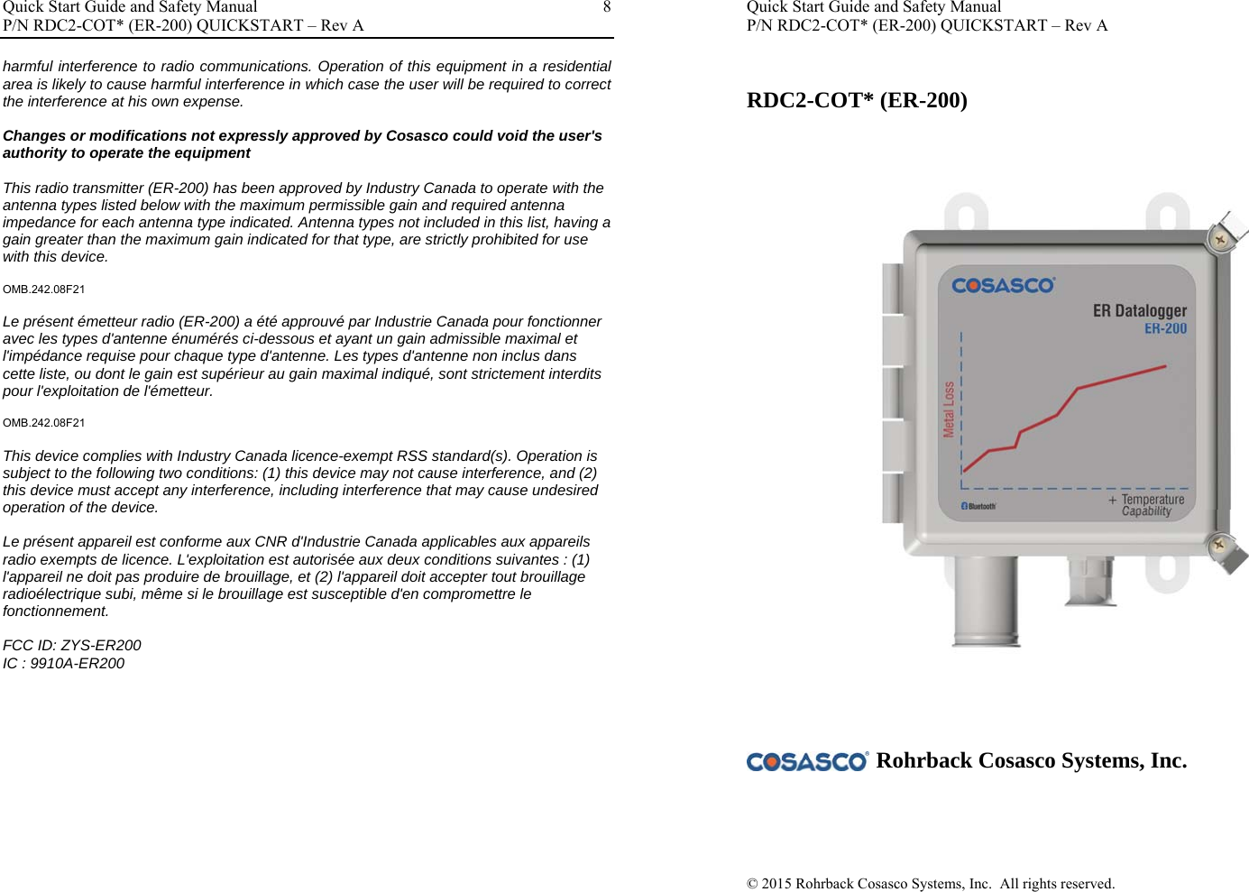 Rohrback Cosasco Systems Er Hazardous Area Electrical Resistance