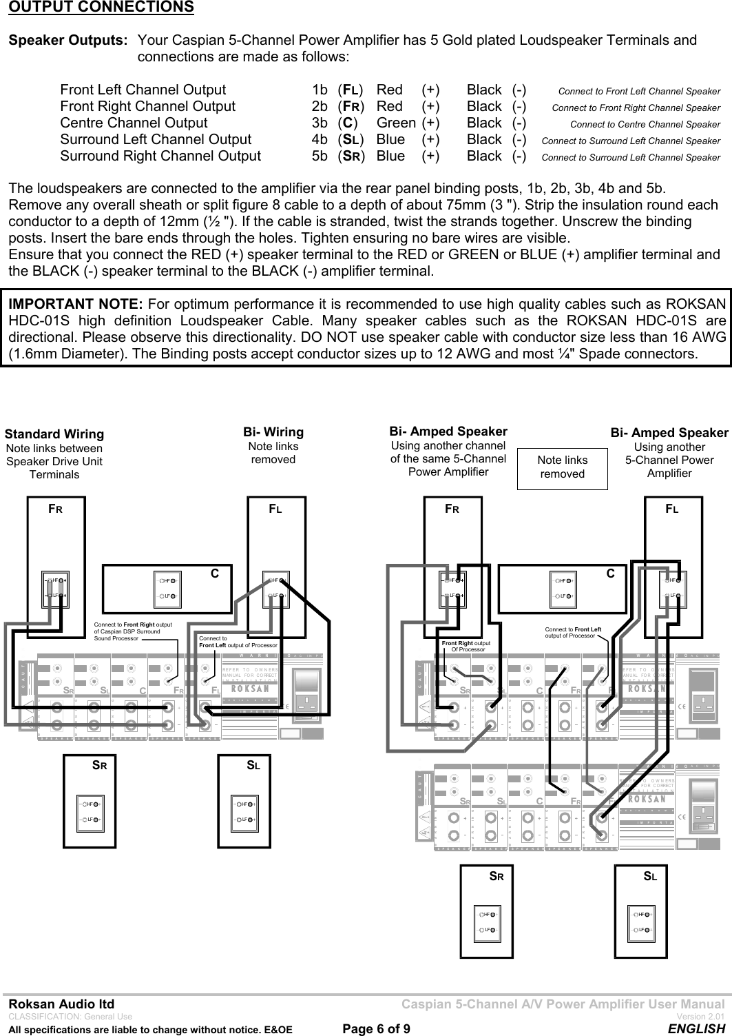 Page 6 of 9 - Roksan-Audio Roksan-Audio-5-Ch-Amplifier-Users-Manual- Caspian Digital Surround Sound Processor  Roksan-audio-5-ch-amplifier-users-manual
