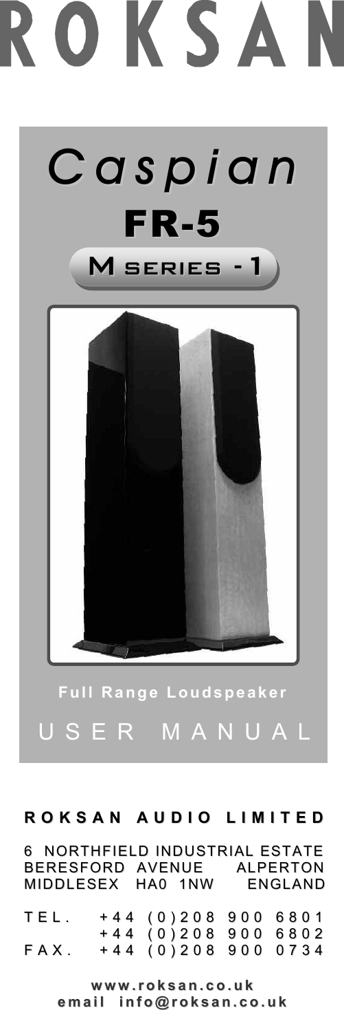 Page 1 of 12 - Roksan-Audio Roksan-Audio-Fr-5-Users-Manual FR5speaker07bM