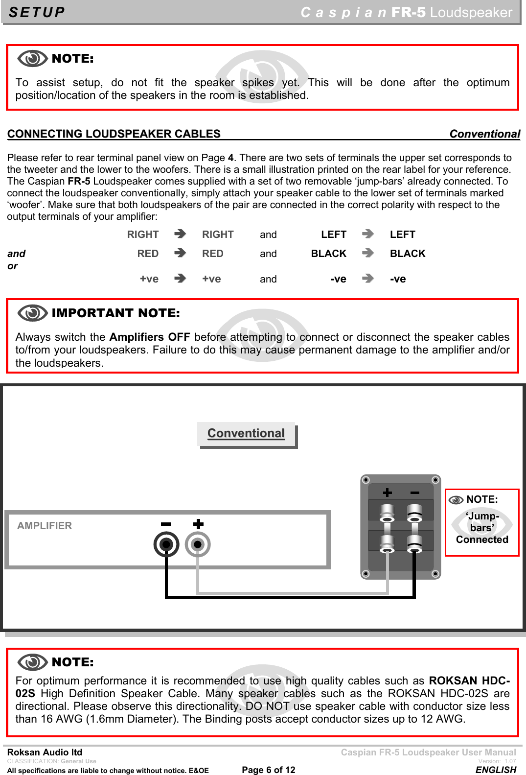 Page 6 of 12 - Roksan-Audio Roksan-Audio-Fr-5-Users-Manual FR5speaker07bM