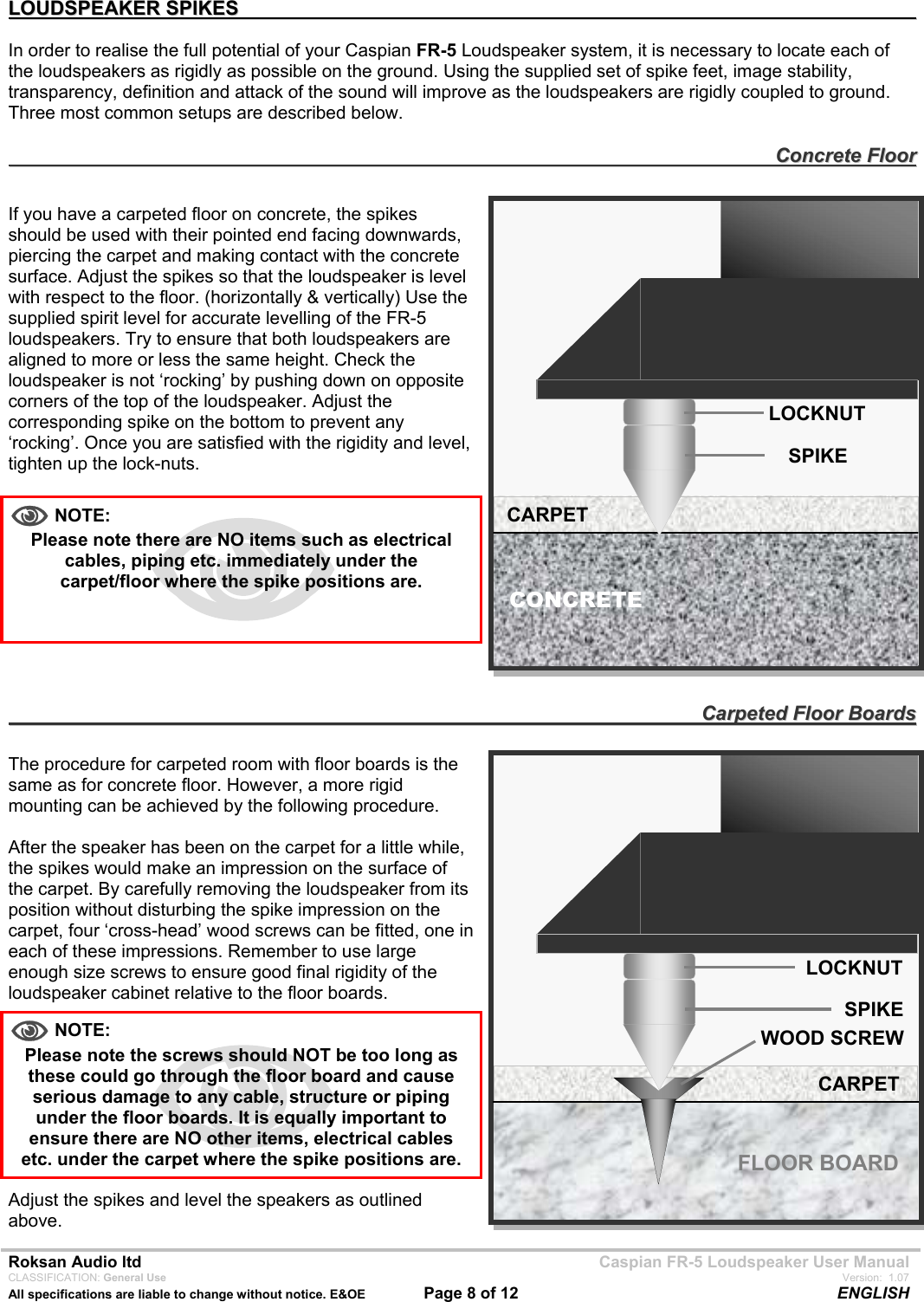 Page 8 of 12 - Roksan-Audio Roksan-Audio-Fr-5-Users-Manual FR5speaker07bM
