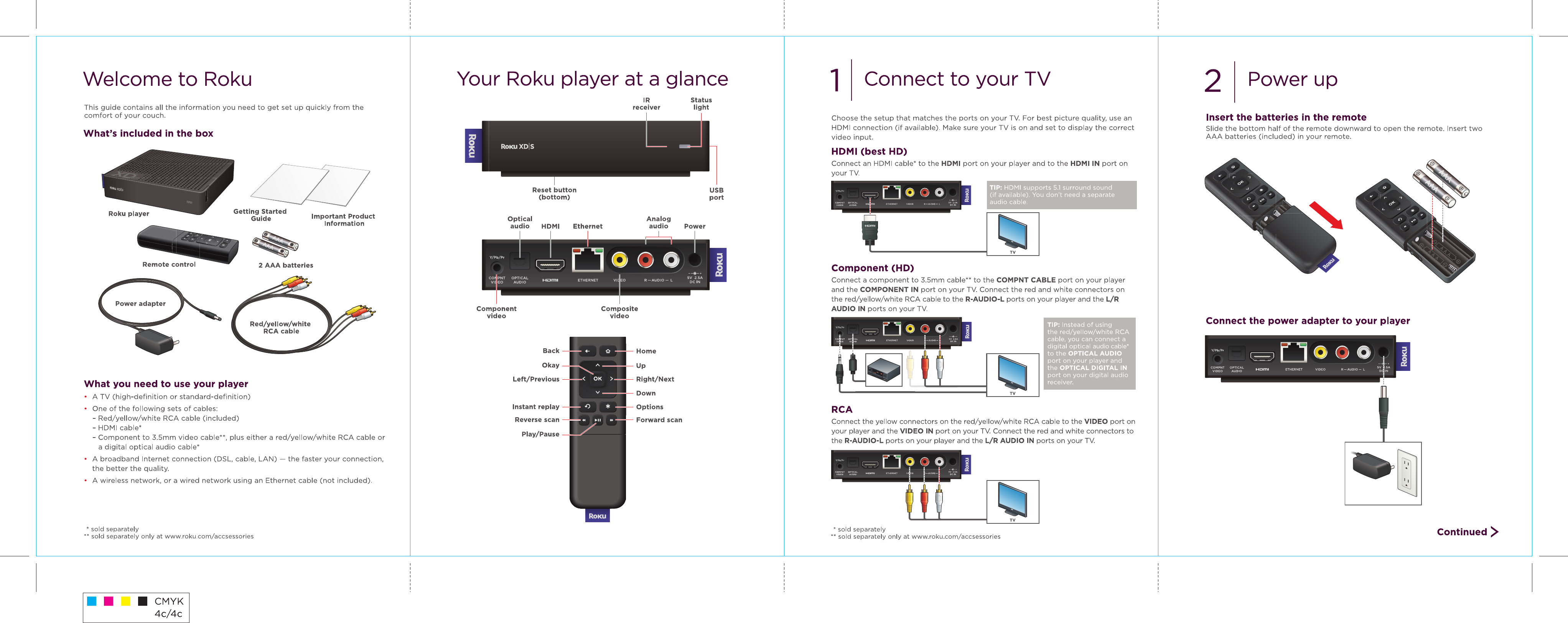 Roku 2100X IP Set Top Box User Manual XDS1 QSG NOT FOR PRINT