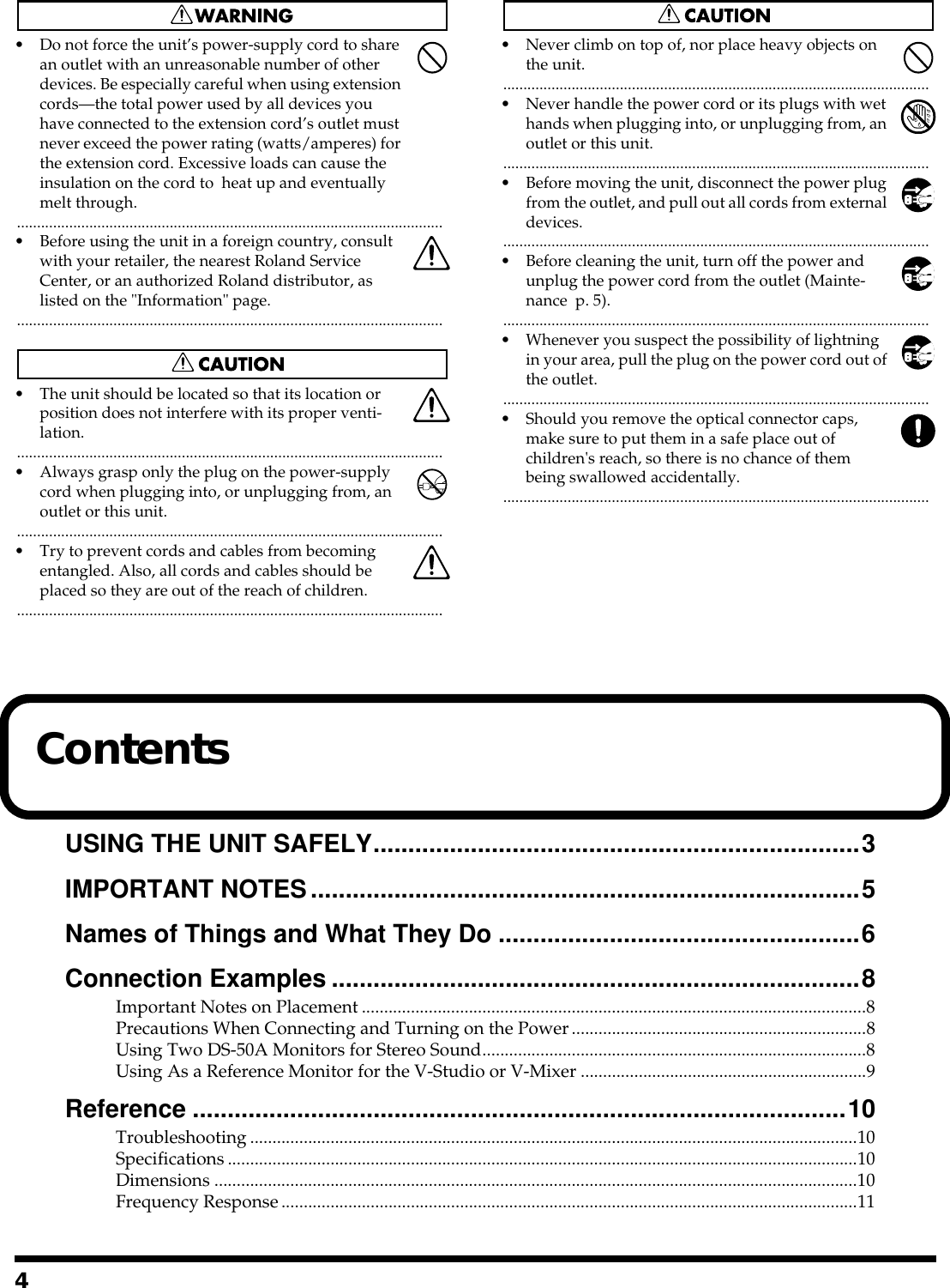 Page 4 of 12 - Roland Roland-Ds-50A-Users-Manual- DS-50A_e  Roland-ds-50a-users-manual
