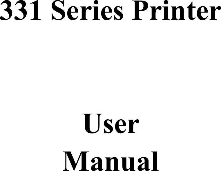 331 Series PrinterUserManual