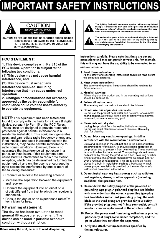 RF warning statement: The device has been evaluated to meet general RF exposure requirement. The device can be used in portable exposure condition without restriction. FCC STATEMENT:1. This device complies with Part 15 of the FCC Rules. Operation is subject to the following two conditions: (1) This device may not cause harmful interference, and (2) This device must accept any interference received, including interference that may cause undesired operation.2. Changes or modifications not expressly approved by the party responsible for compliance could void the user&apos;s authority to operate the equipment.   
