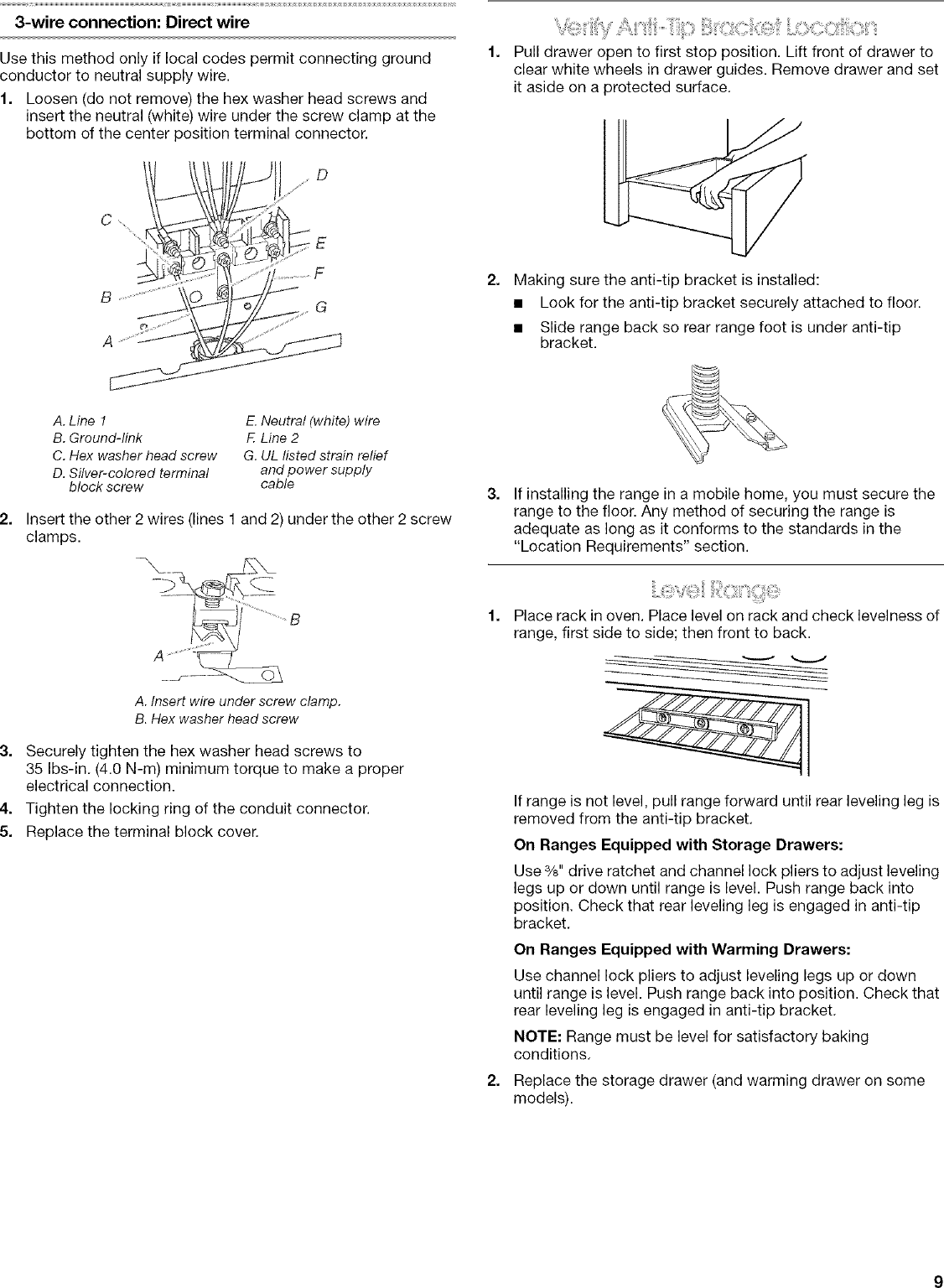 Page 9 of 12 - Roper FEP310KW5 User Manual  FREE STANDING ELECTRIC RANGE - Manuals And Guides L0704147