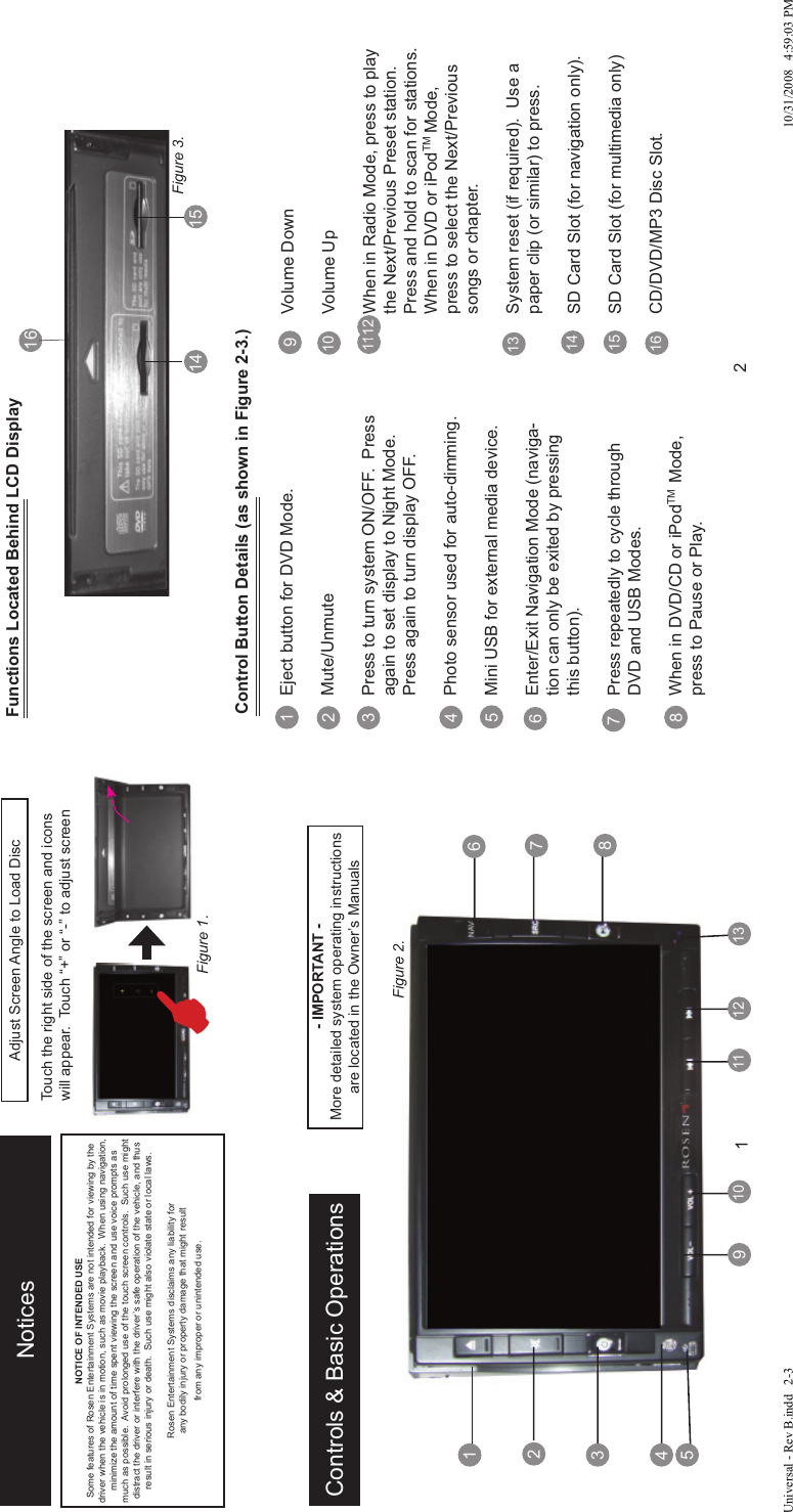 Page 2 of 9 - Rosen-Entertainment-Systems Rosen-Entertainment-Systems-Ds-Un0810-Users-Manual- Universal - Rev B  Rosen-entertainment-systems-ds-un0810-users-manual