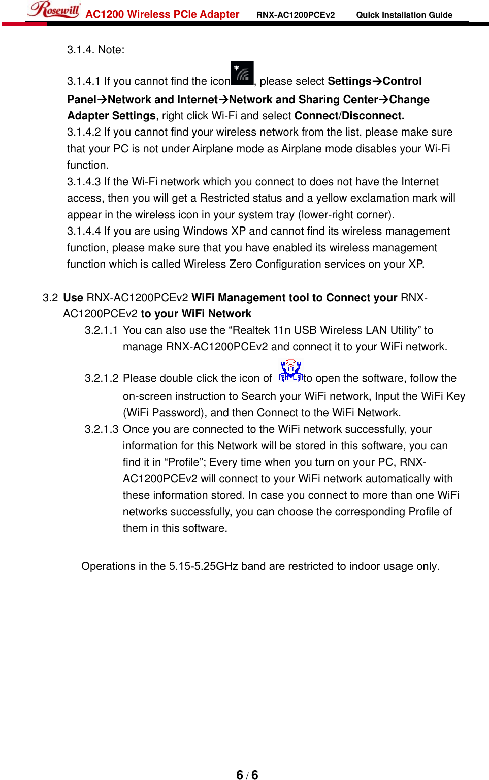 Page 7 of Rosewill RNX-AC1200PCE2 AC1200 wifi PCIE lan card User Manual 