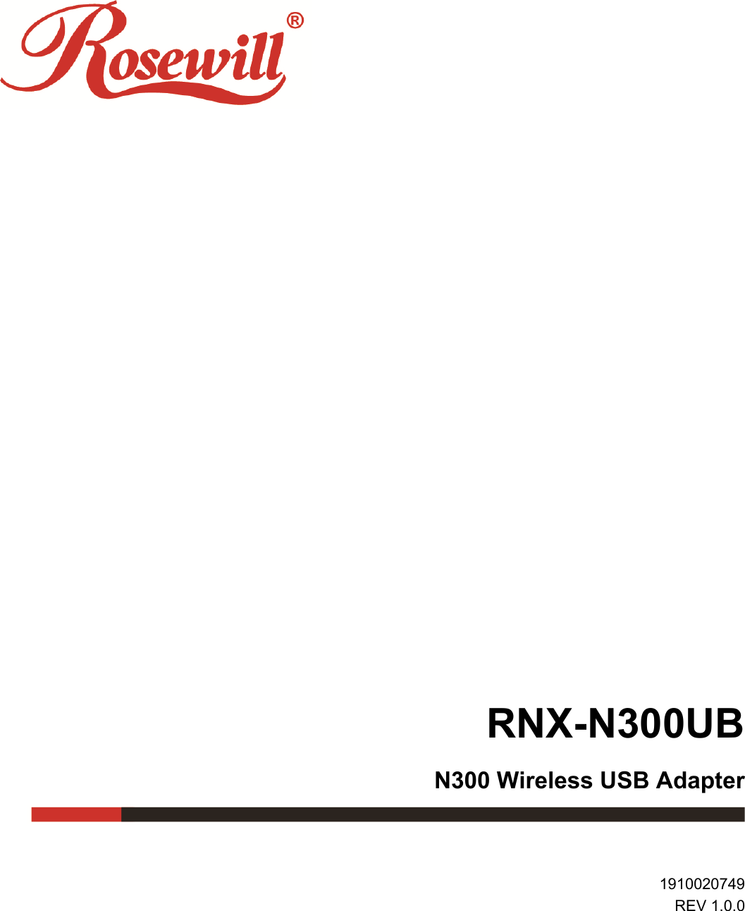 Rosewill RNX N300UB 300Mbps Wireless N USB Adapter User Manual