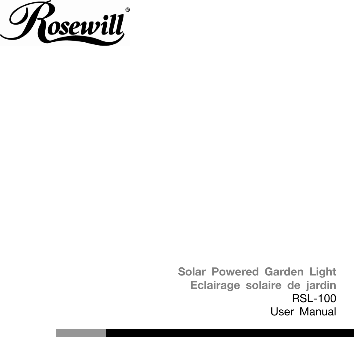 Page 1 of 3 - Rosewill Rosewill-Solar-Powered-Garden-Light-Rsl-100-Users-Manual UserManaul-RSL-100