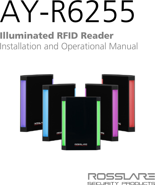 AY-R6255 Illuminated RFID Reader Installation and Operational Manual  