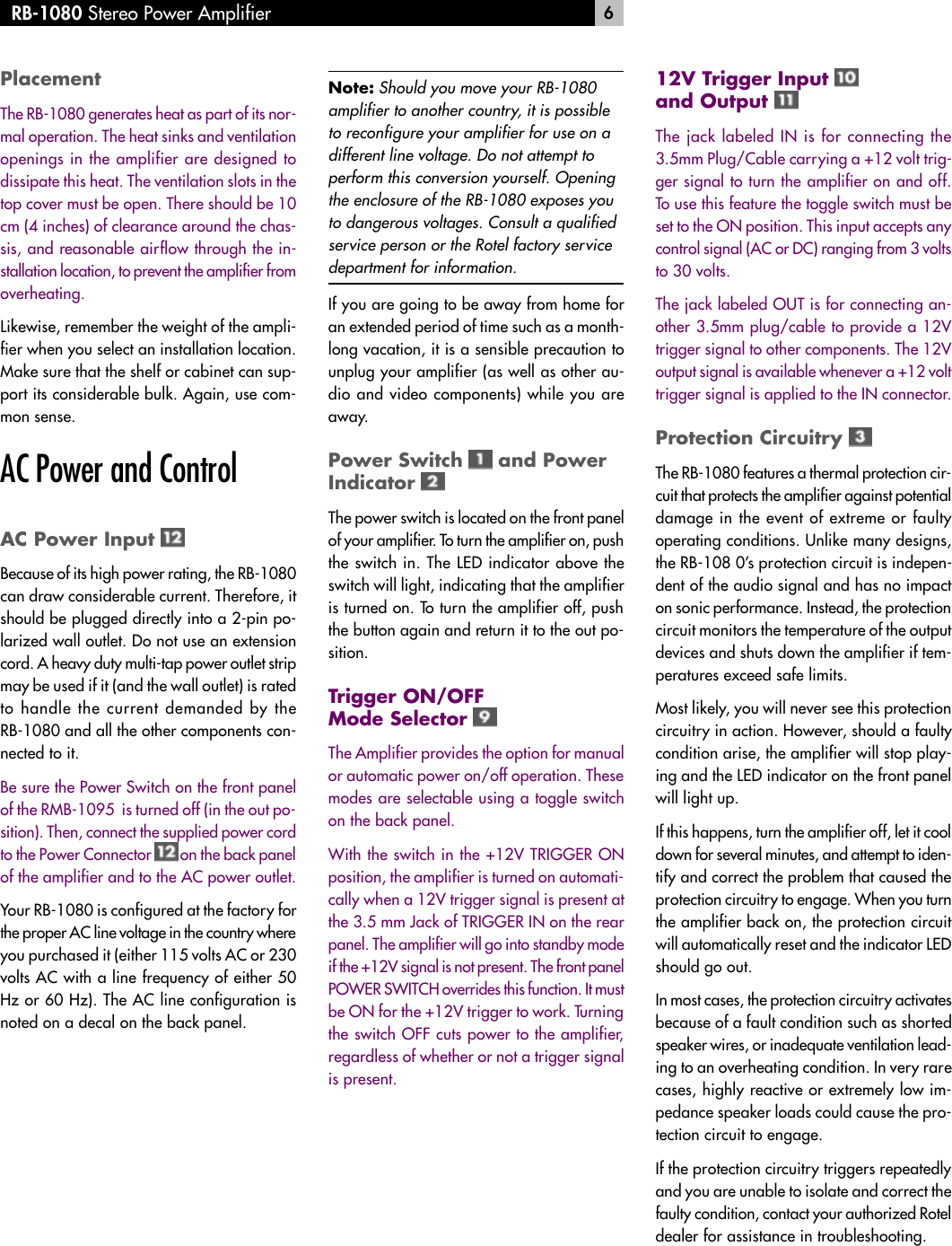 Page 6 of 8 - Rotel Rotel-Rb-1080-Users-Manual- RB-1080 6L Manual - 4  Rotel-rb-1080-users-manual