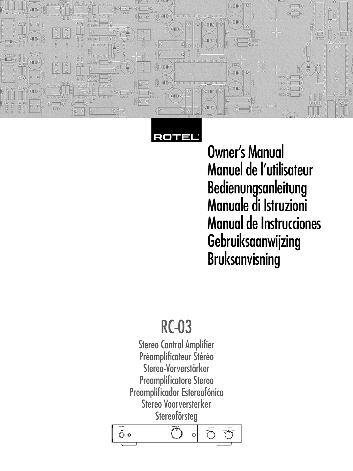 Page 1 of 11 - Rotel Rotel-Rc-03-Users-Manual- Rotel-rc-03-users-manual