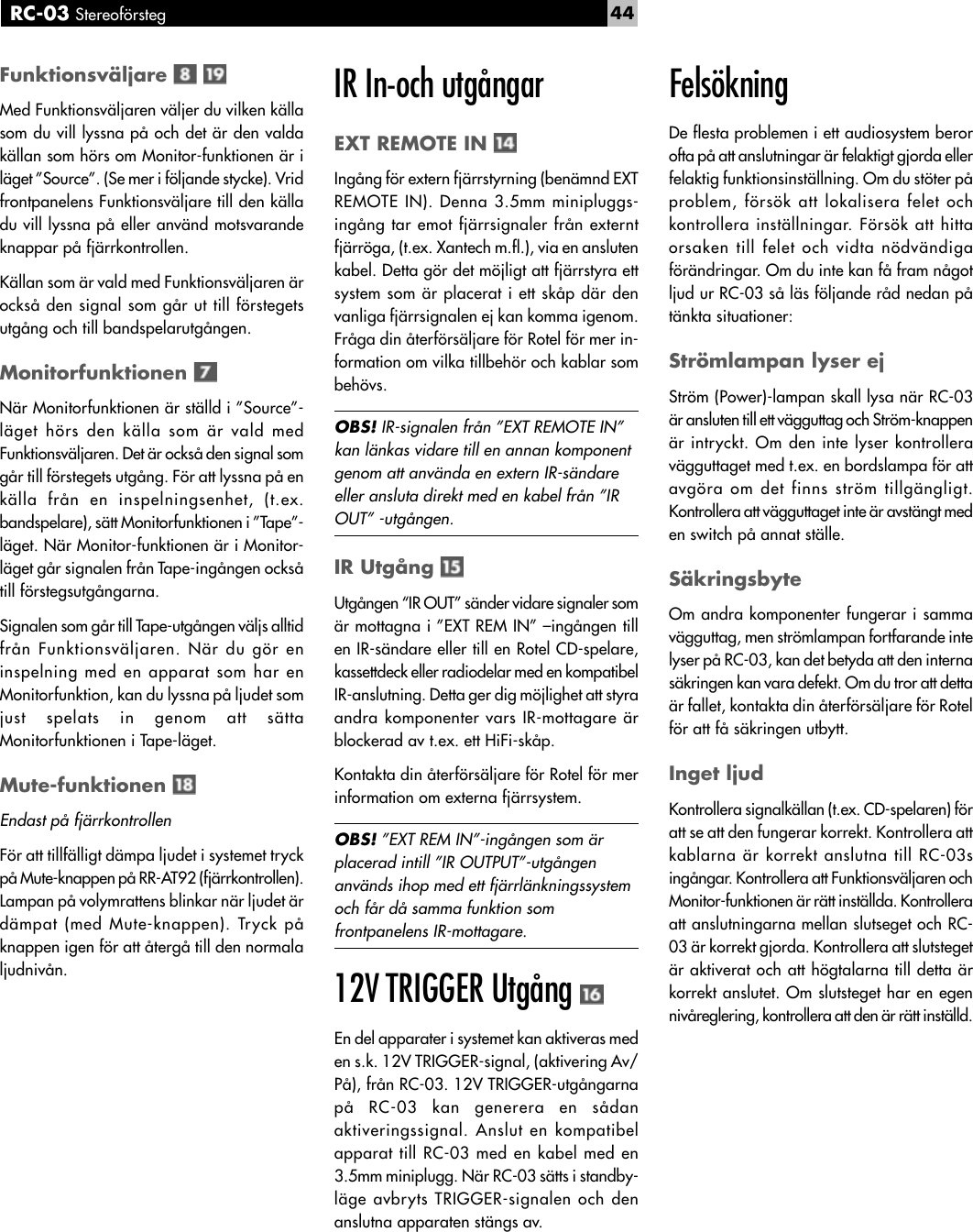 Page 9 of 11 - Rotel Rotel-Rc-03-Users-Manual- Rotel-rc-03-users-manual