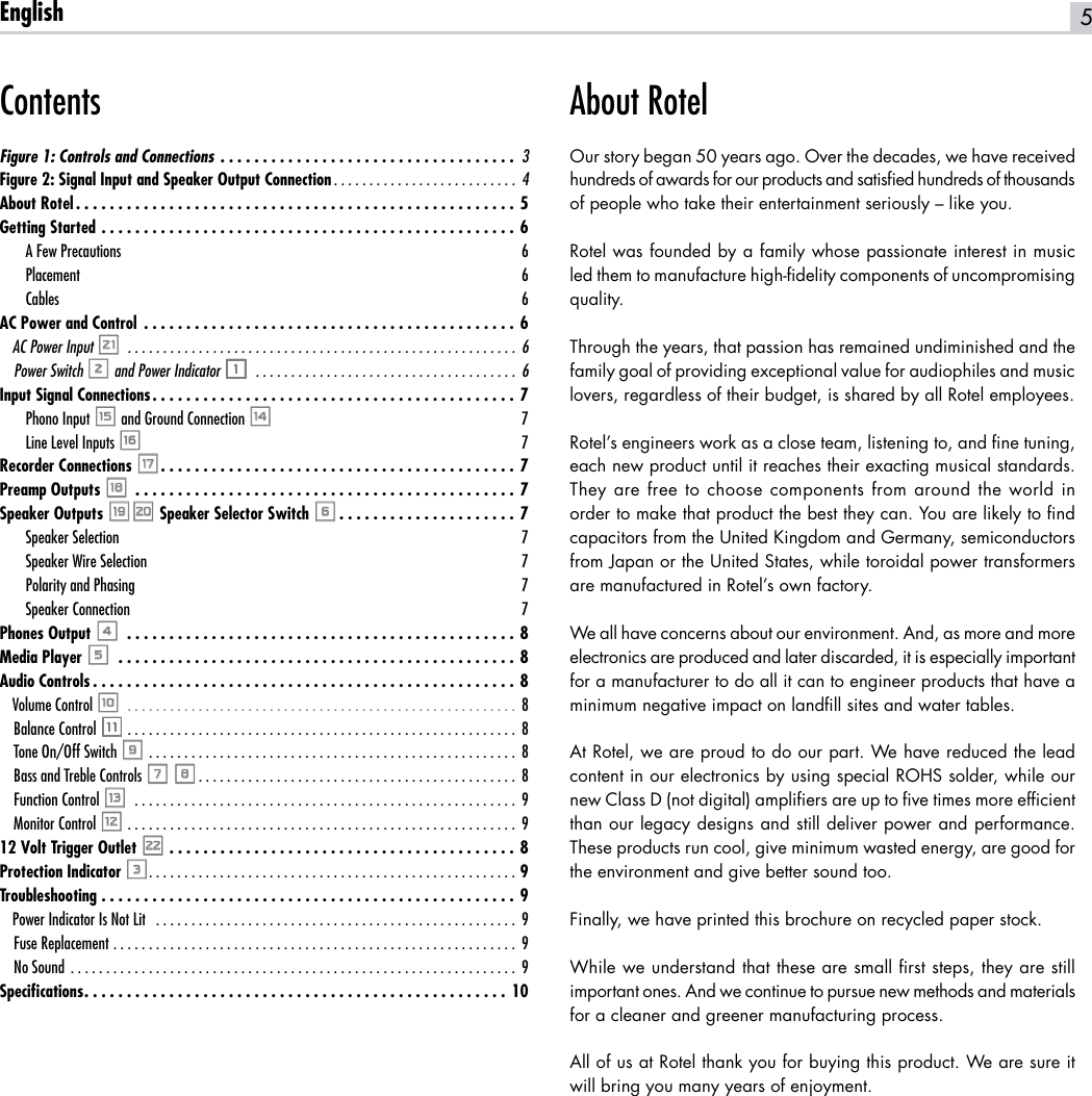 Page 5 of 10 - Rotel Rotel-Rotel-Ra-10-Users-Manual-  Rotel-rotel-ra-10-users-manual