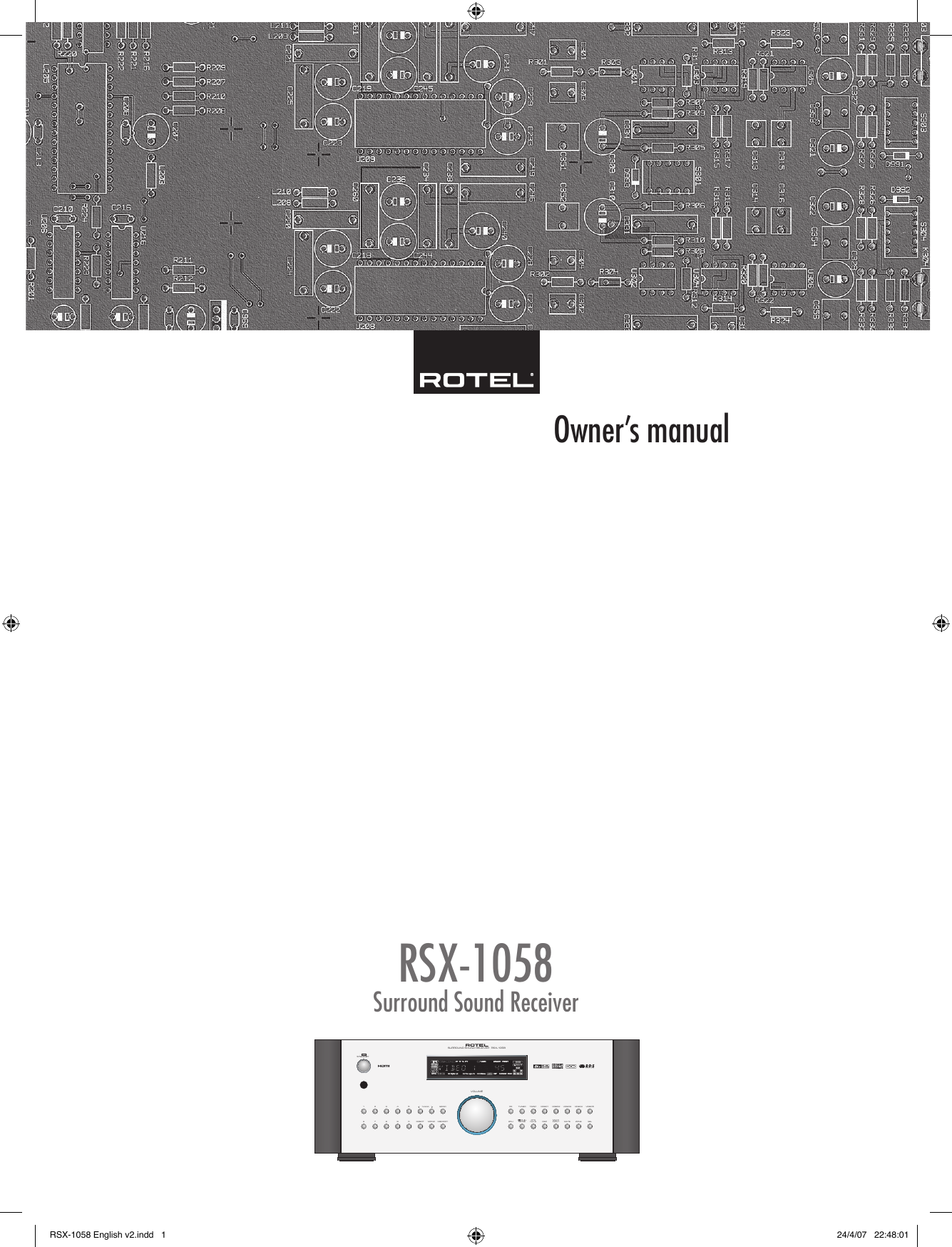 Rotel Rsx 1058 Users Manual English V2