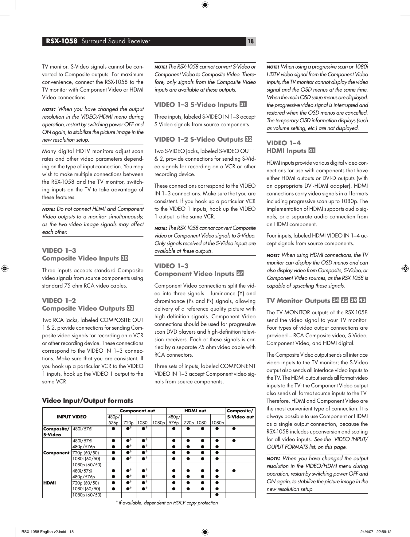 Rotel Rsx 1058 Users Manual English V2