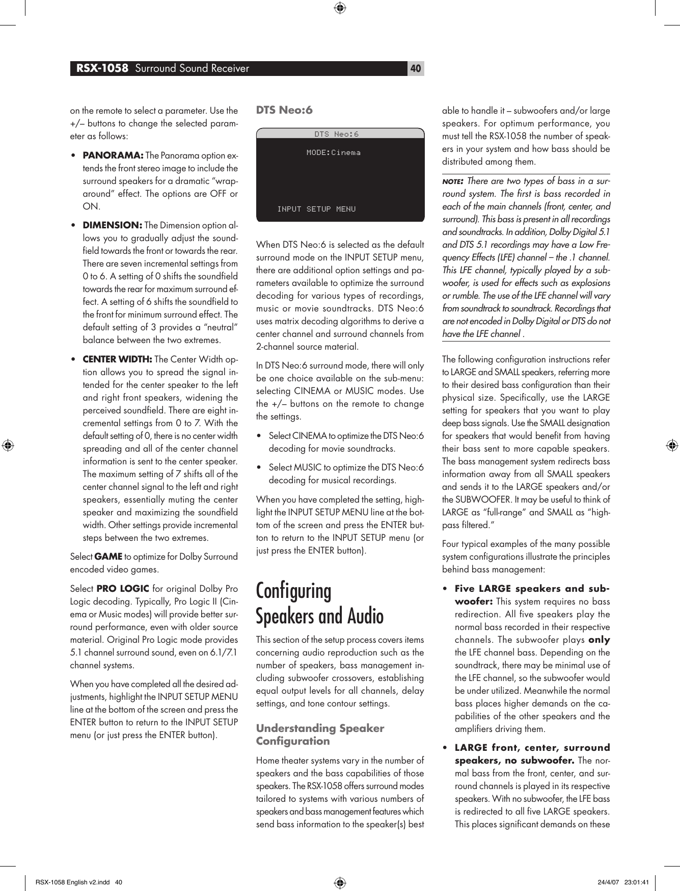Rotel Rsx 1058 Users Manual English V2