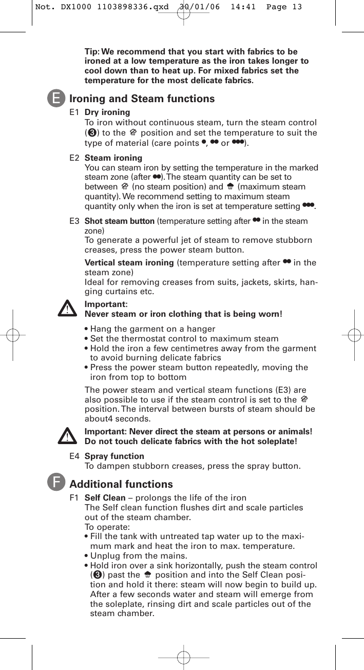 Page 7 of 9 - Rowenta Rowenta-Effective-1103898336-46-05-Users-Manual- Not. DX1000 1103898336  Rowenta-effective-1103898336-46-05-users-manual
