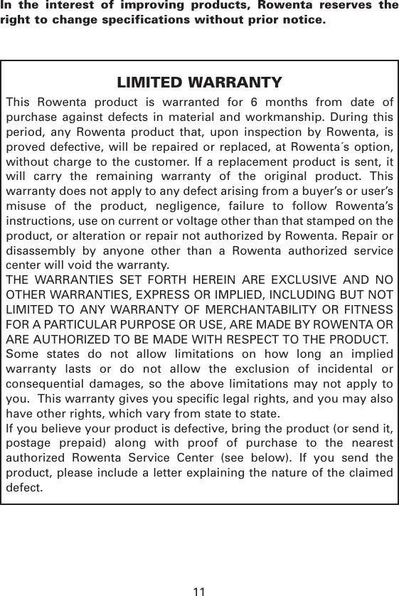 Page 11 of 12 - Rowenta Rowenta-Garment-Steamer-Is9000-Users-Manual- IS9000  Rowenta-garment-steamer-is9000-users-manual