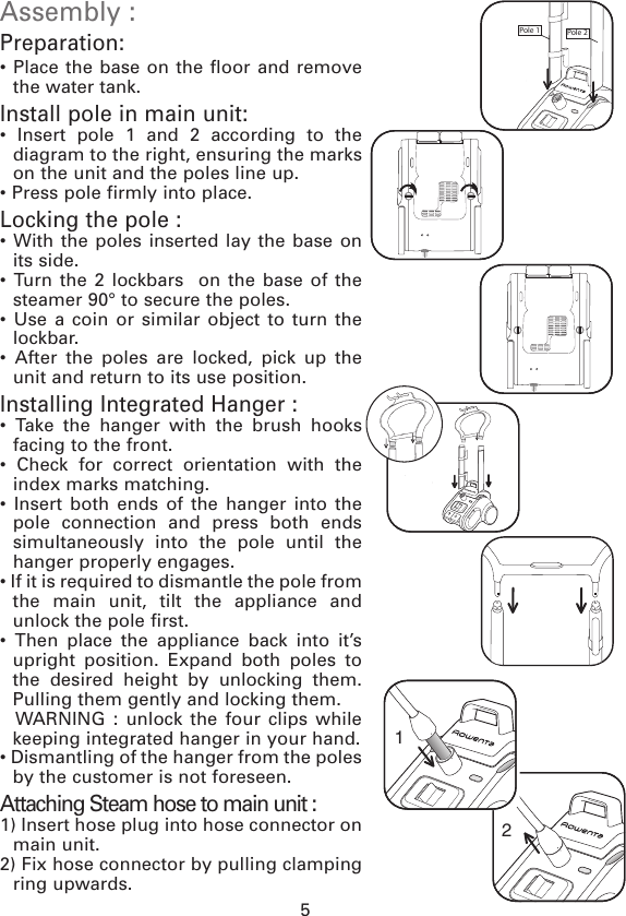 Page 5 of 12 - Rowenta Rowenta-Garment-Steamer-Is9000-Users-Manual- IS9000  Rowenta-garment-steamer-is9000-users-manual