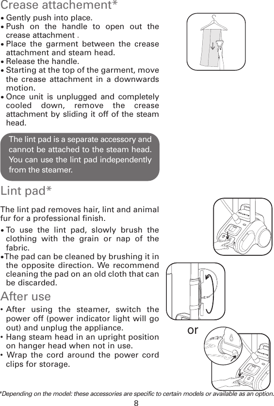 Page 8 of 12 - Rowenta Rowenta-Garment-Steamer-Is9000-Users-Manual- IS9000  Rowenta-garment-steamer-is9000-users-manual