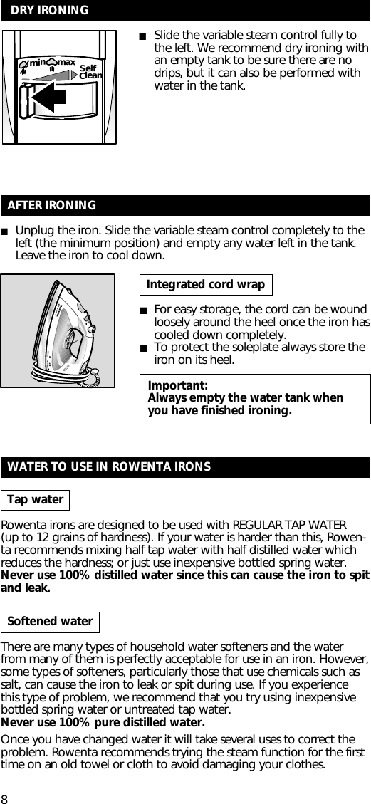 Page 8 of 11 - Rowenta Rowenta-Precision-Steam-Iron-Users-Manual-  Rowenta-precision-steam-iron-users-manual