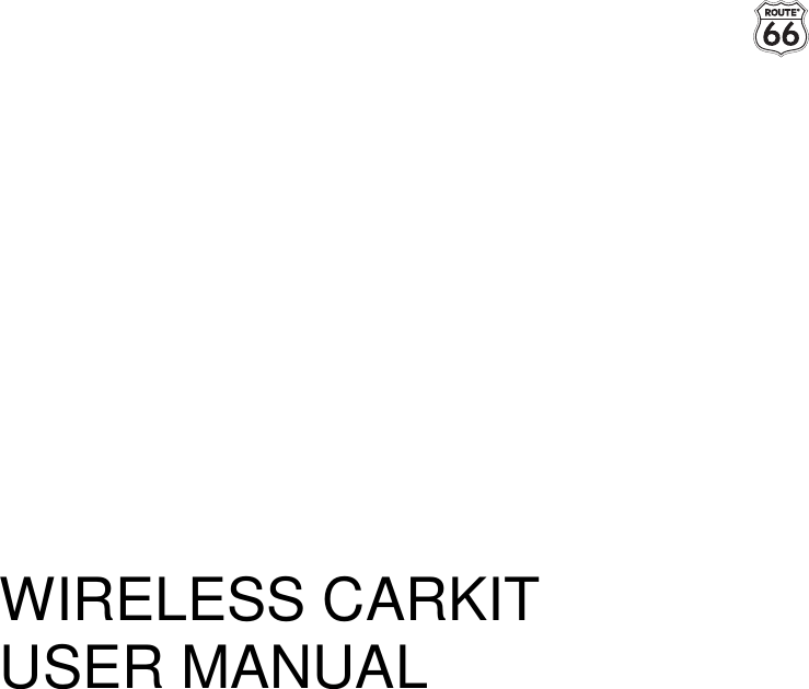             WIRELESS CARKIT USER MANUAL           