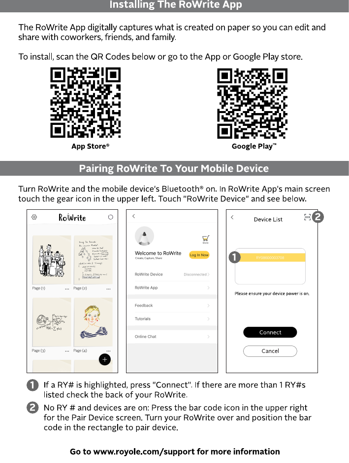Page 3 of Royole RY0201 RoWrite Smart Writing Pad User Manual RoWrite QSG 10Mar2018 En P