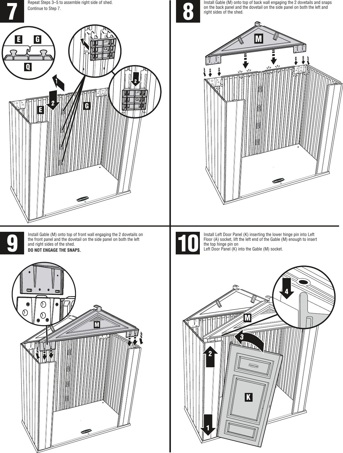 Page 4 of 9 - Rubbermaid Rubbermaid-Outdoor-Storage-1S85-Users-Manual- Big Max Jr Assembly Instruction Manual English  Rubbermaid-outdoor-storage-1s85-users-manual