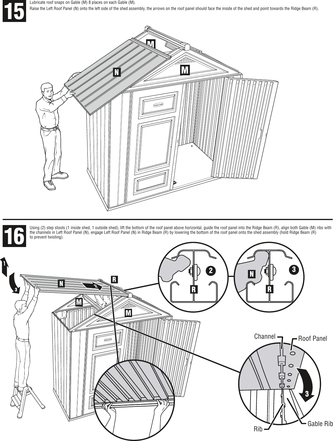 Page 6 of 9 - Rubbermaid Rubbermaid-Outdoor-Storage-1S85-Users-Manual- Big Max Jr Assembly Instruction Manual English  Rubbermaid-outdoor-storage-1s85-users-manual