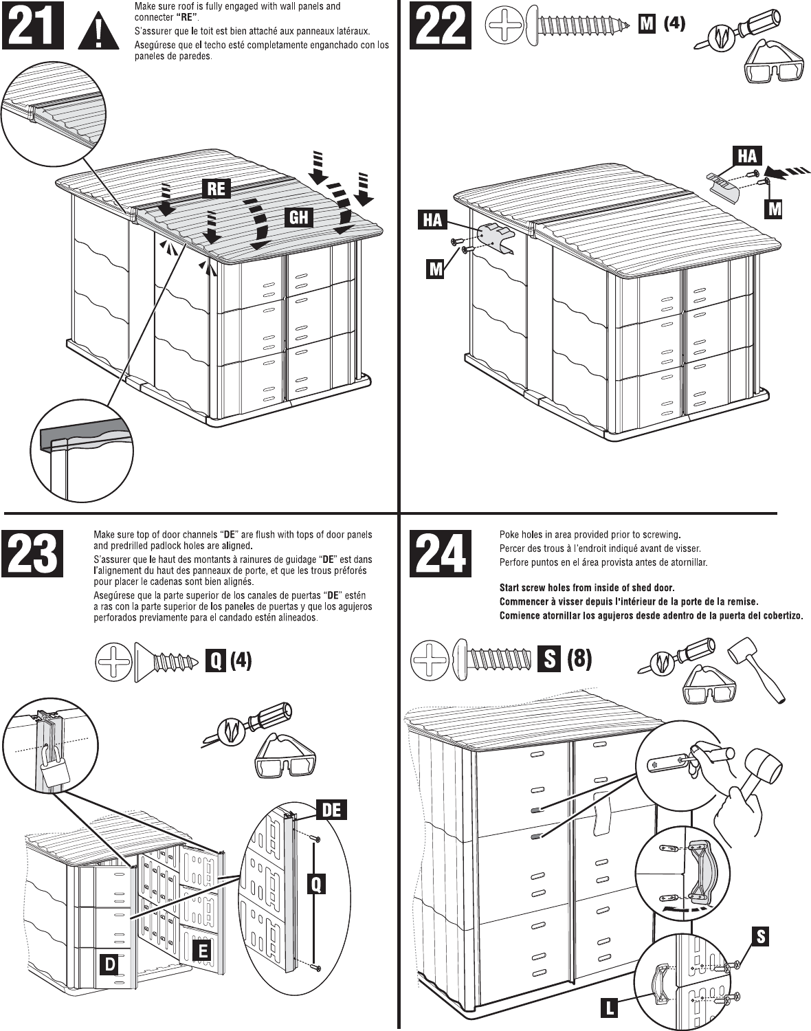 Page 7 of 8 - Rubbermaid Rubbermaid-Outdoor-Storage-3673-Users-Manual- 3673 Assembly  Rubbermaid-outdoor-storage-3673-users-manual