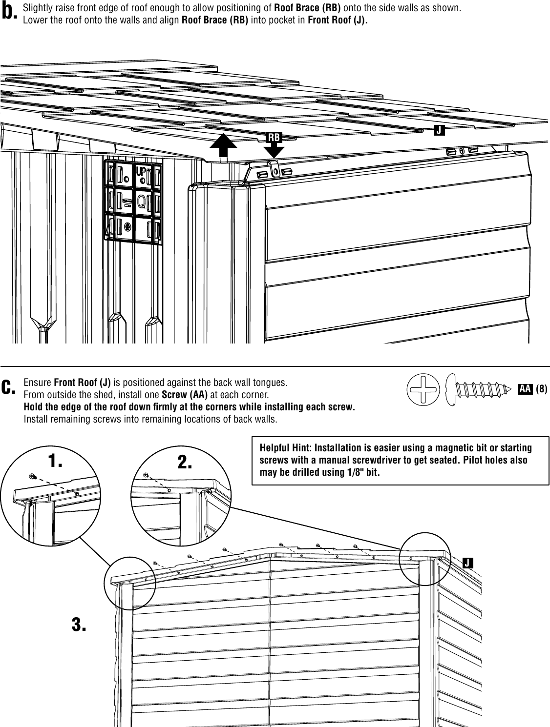 Page 10 of 12 - Rubbermaid Rubbermaid-Outdoor-Storage-5L10-Users-Manual- 5L10 Assembly Instructions English  Rubbermaid-outdoor-storage-5l10-users-manual