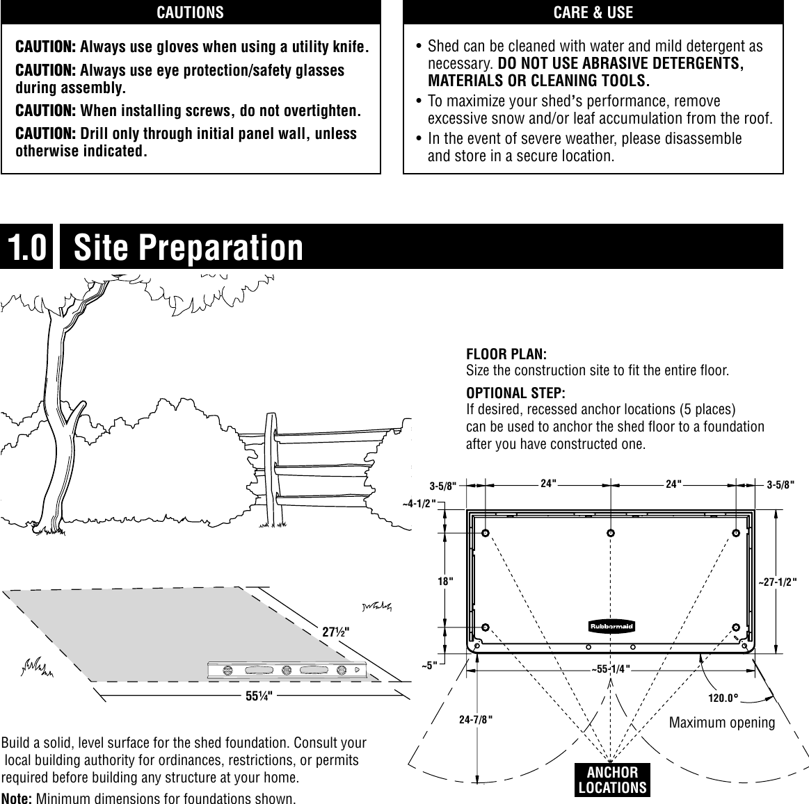 Page 3 of 12 - Rubbermaid Rubbermaid-Outdoor-Storage-5L10-Users-Manual- 5L10 Assembly Instructions English  Rubbermaid-outdoor-storage-5l10-users-manual