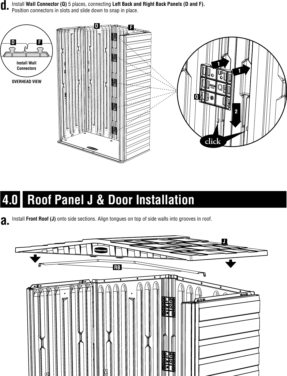 Page 9 of 12 - Rubbermaid Rubbermaid-Outdoor-Storage-5L10-Users-Manual- 5L10 Assembly Instructions English  Rubbermaid-outdoor-storage-5l10-users-manual