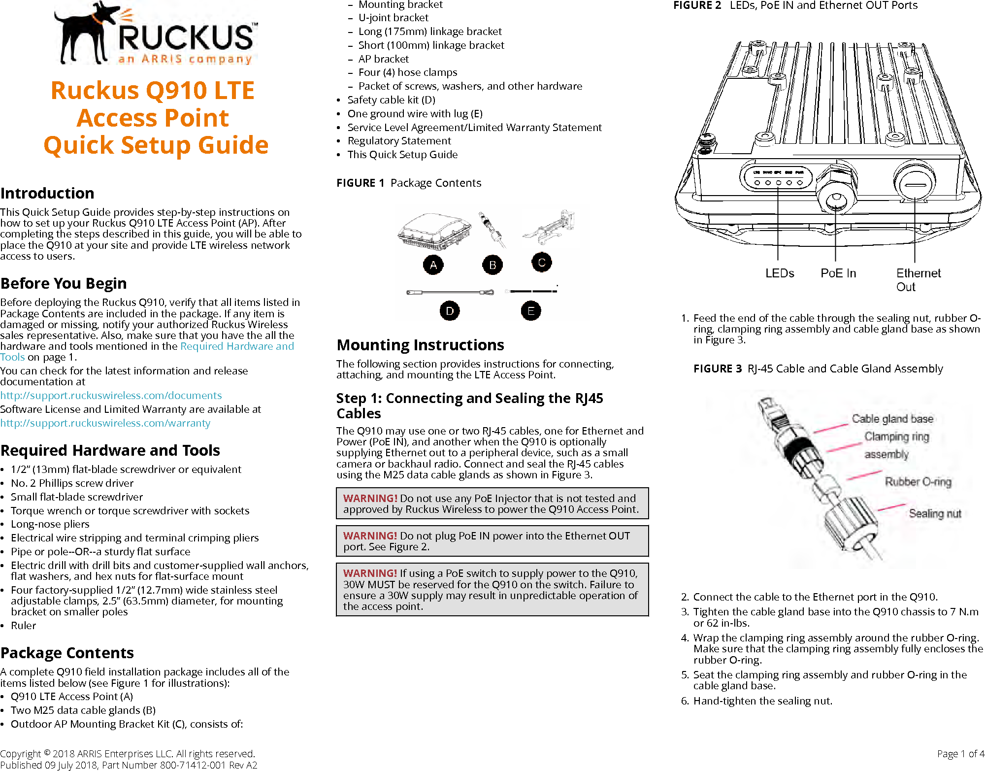 Ruckus Wireless Q910US00 Q910 LTE Access Point User Manual Ruckus Q910
