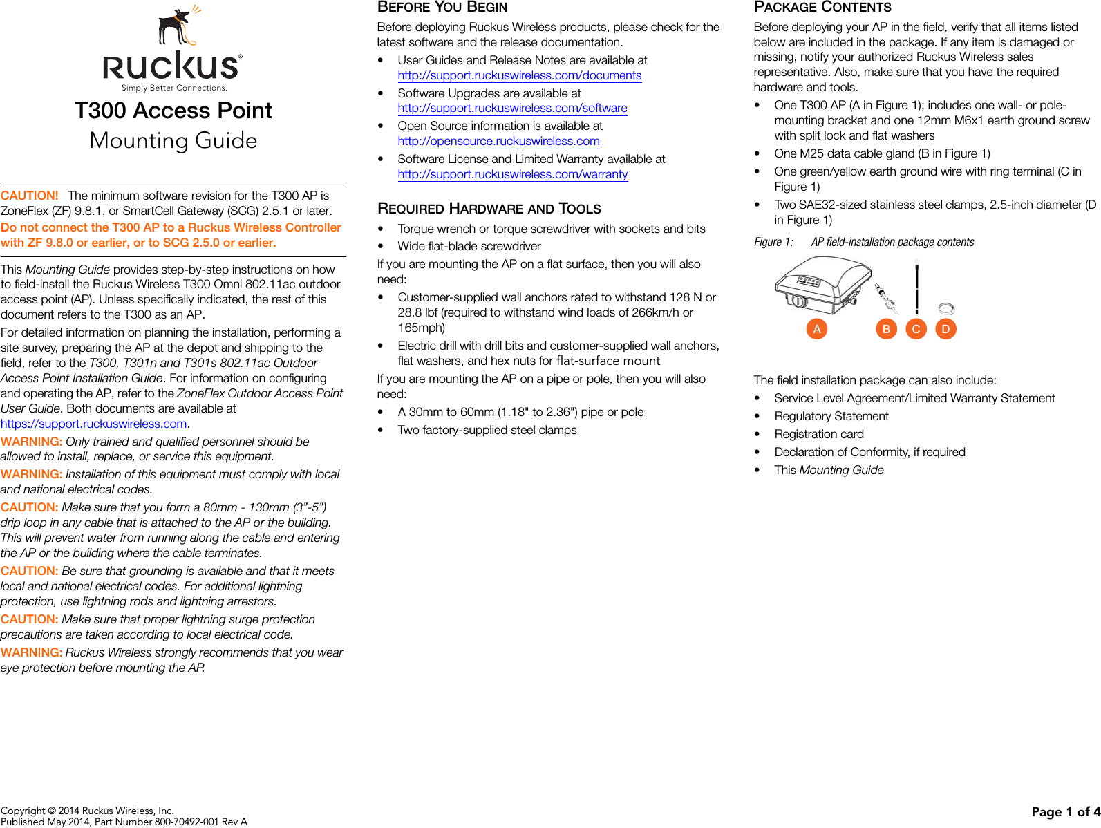 Ruckus Wireless T300 IEEE 802.11ac Access Point User Manual