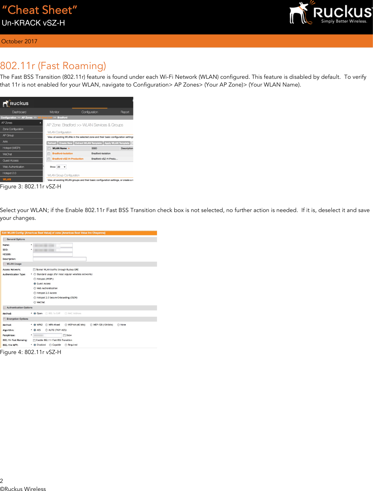 Page 2 of 2 - Ruckus CheatSheet_KRACK_vSZ-H Smart Zone 3.4 KRACK WPA/WPA2 Vulnerability Mitigation (v SZ-H / SCG200 SZ300) Cheat Sheet V