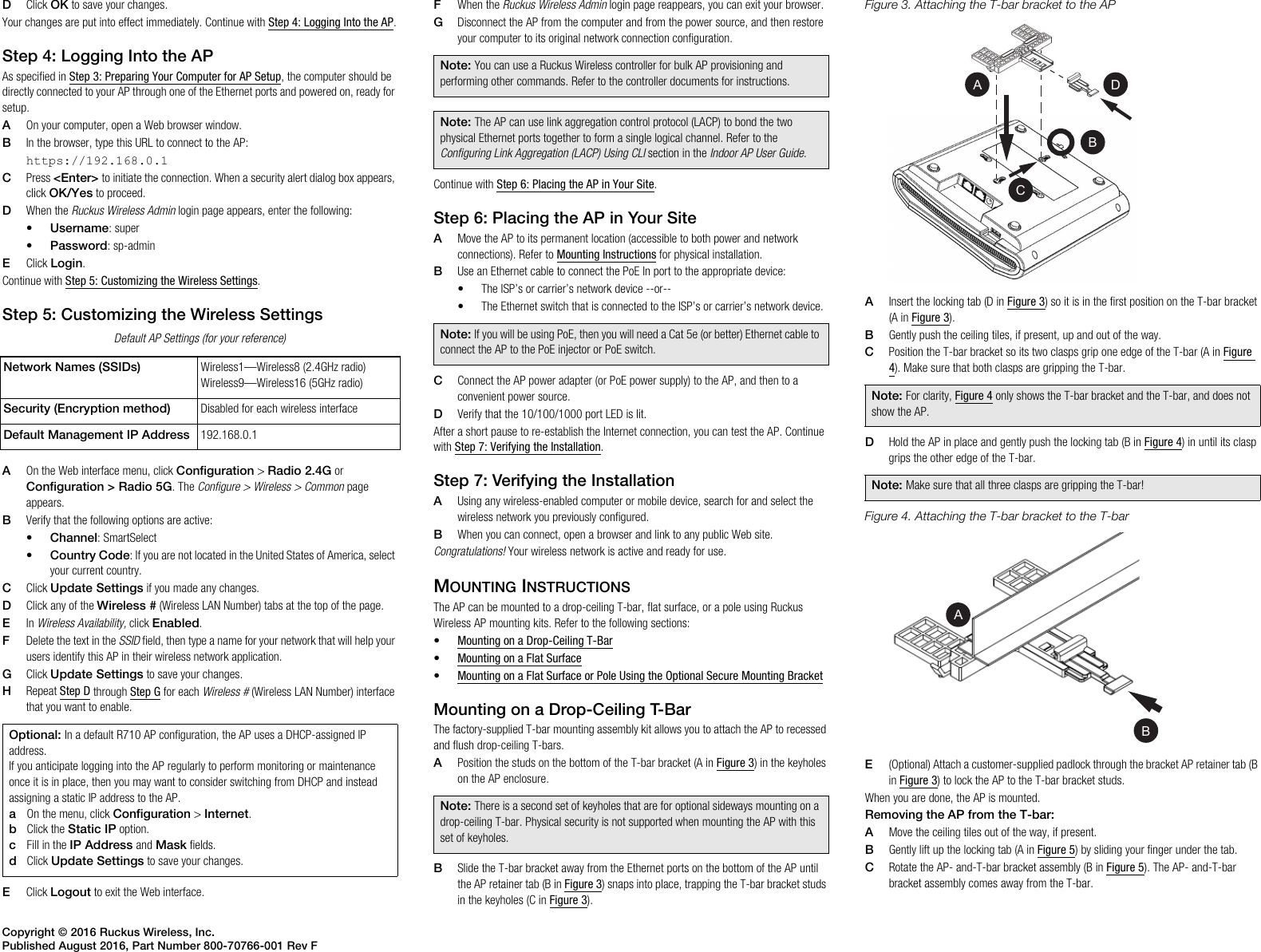 Page 2 of 4 - Ruckus R710 Access Point Quick Setup Guide Wireless R710-QSG-800-70766-001-Rev F-20160819-1