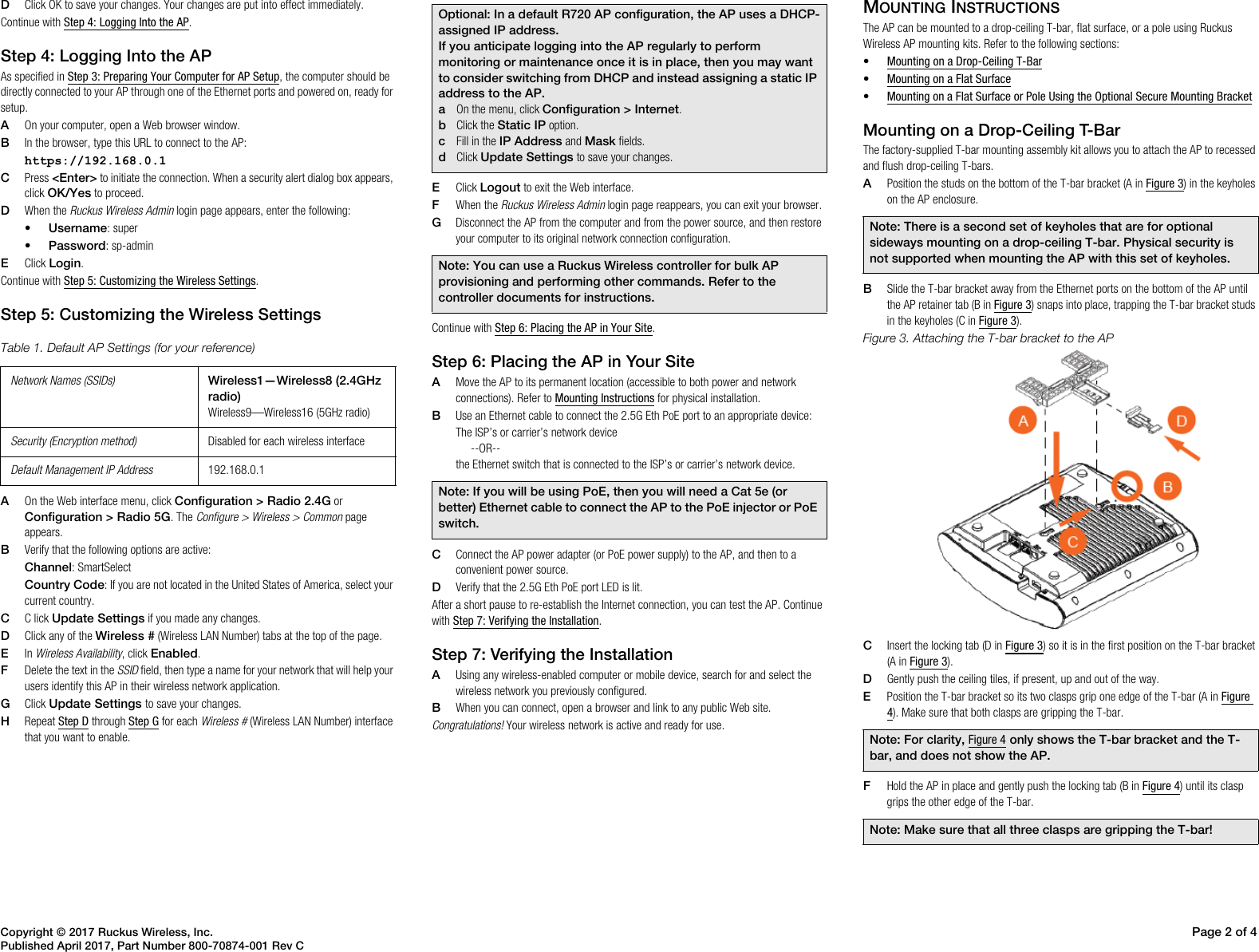 Ruckus R720 Access Point Quick Setup Guide Wireless QSG 800 70874 001