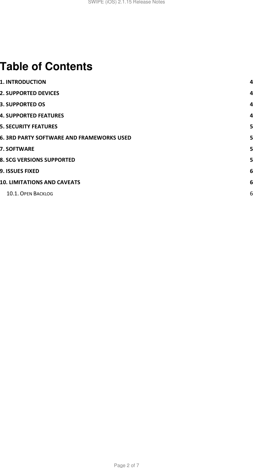 Page 2 of 7 - Ruckus - SWIPE 2.1.15 IOS Release Notes (GA) 20170321 V2.1.15.4 For I OS